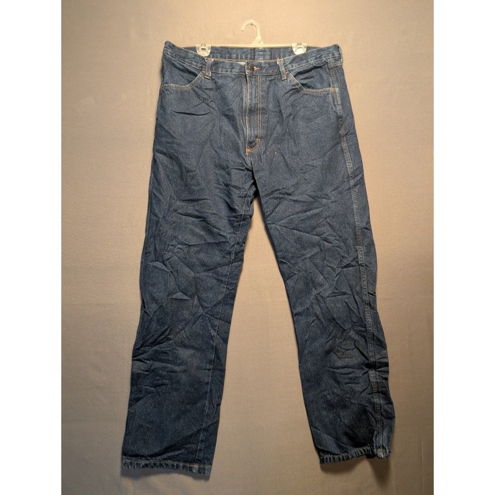 Wrangler Rustler Heavy Jeans Mens 38x32 Blue Denim Straight Leg Regular Fit